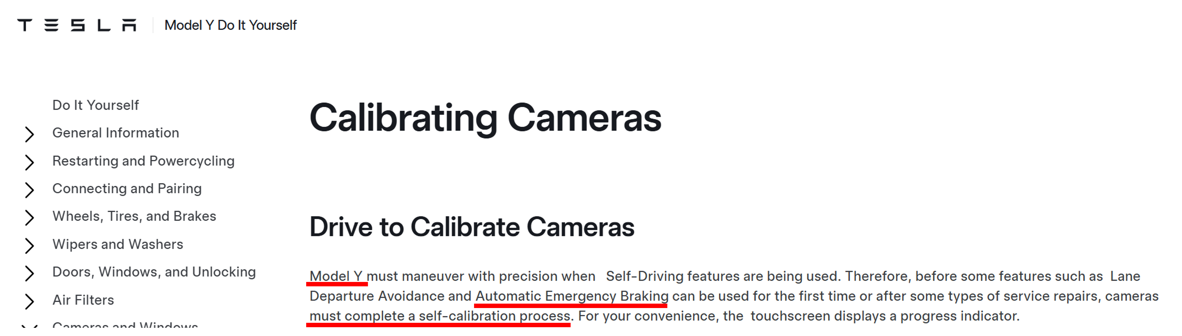 Vehicle camera calibration interface