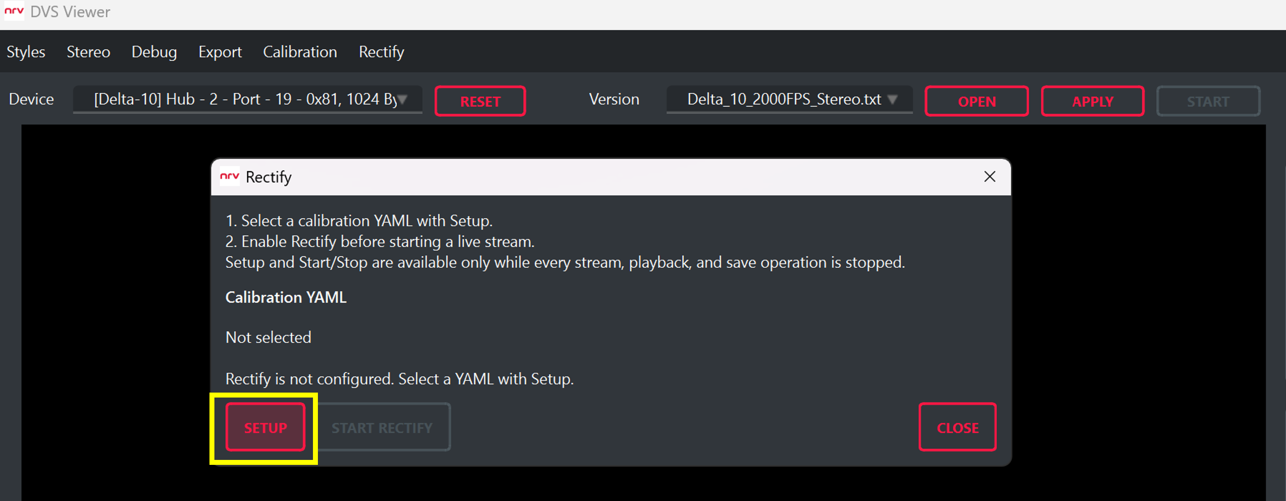 Rectify panel before YAML setup